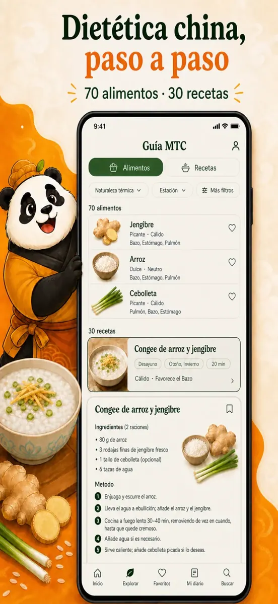 Captura de la app: Dietética china, paso a paso
