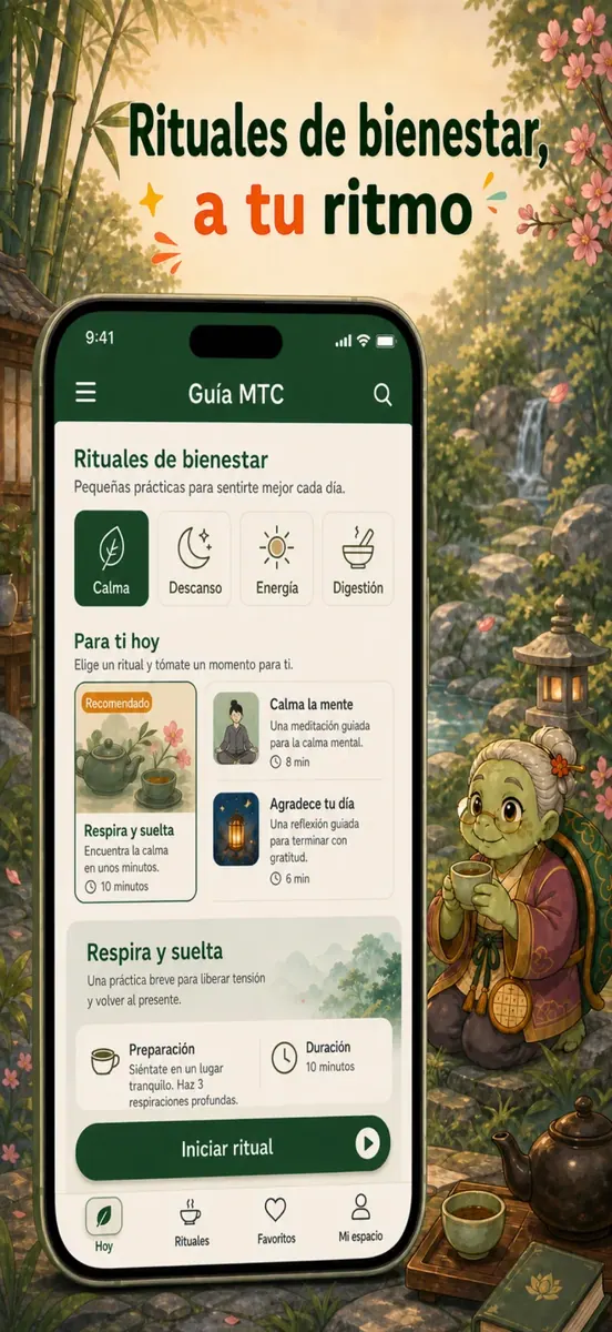 Captura de la app: Rituales de bienestar